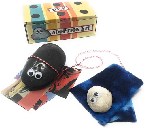 Vista 5 de Rock Pet Googly Wiggle Eyes con kit de adopción de lujo y Dolly
