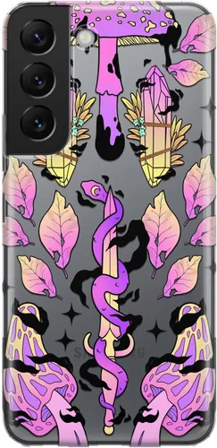 Vista 13 de Funda de teléfono compatible con Samsung Galaxy S25 S24 S23 Ultra S22 Plus S21 FE S20 Note 20 Stars Celestial Magic TPU Crescent Moon Protector
