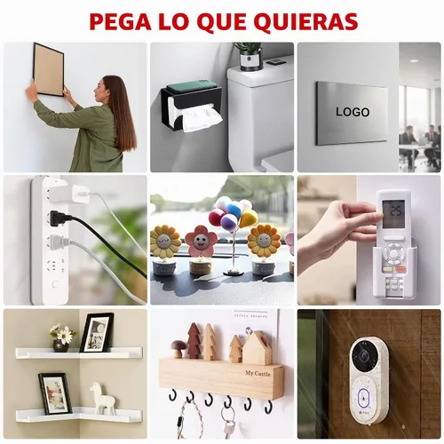 Vista 5 de Sinfuo Cinta adhesiva de doble cara resistente (0.39 pulgadas x 22 pies), cinta adhesiva nano extraíble de doble cara, cinta adhesiva transparente