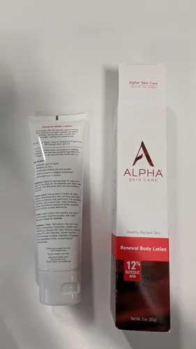 Vista 5 de Alpha Loción corporal revitalizante para el cuidado de la piel, 12% AHA glicólico, hidratante diario simple y eficaz, hidrata y exfolia para una