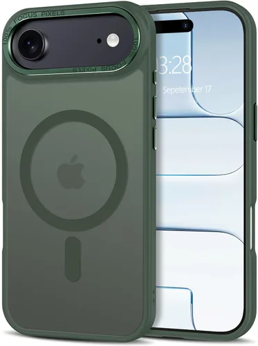 Vista 191 de Anuck - Funda magnética para iPhone 11 compatible con MagSafe, carcasa trasera mate translúcida dura, borde de TPU, delgada, resistente a impactos