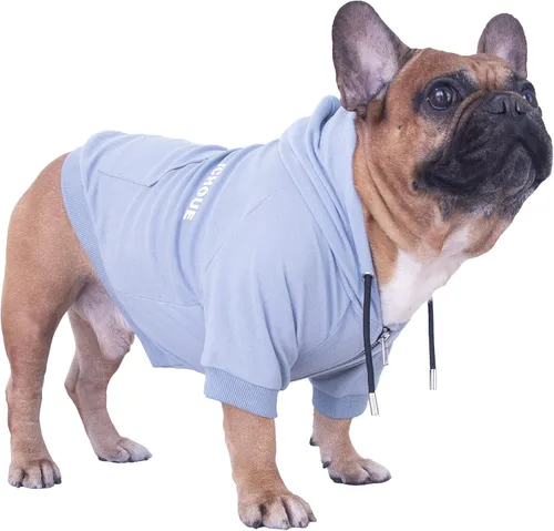 Vista 8 de iChoue - Disfraces para perros, I am a French Bulldog, suéteres divertidos, abrigos de invierno, sudaderas con capucha, Frenchie Pitbull Corgi, Pug