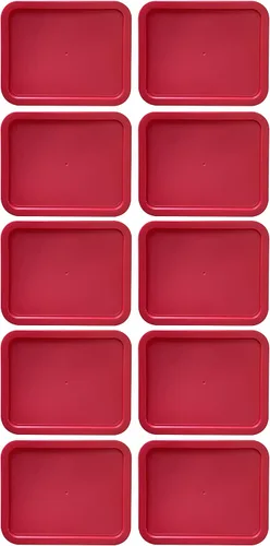Vista 5 de Tapas de repuesto para recipientes de vidrio Pyrex para almacenamiento de alimentos de 3 tazas, (7.75 x 5.75 pulgadas), tapas rectangulares de Azul
