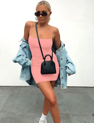 Vista 6 de Kaximil Minivestido sexy entallado con tirantes delgados para mujer