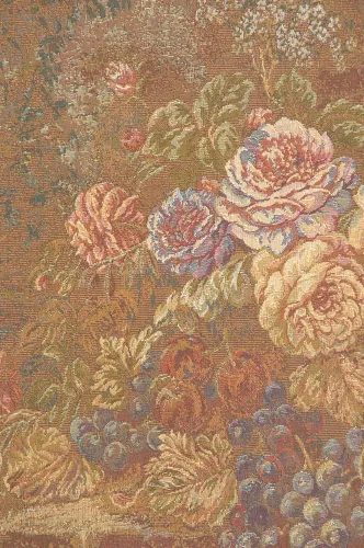 Vista 3 de Bouquet con uvas tapiz italiano rojo – 39 pulgadas x 26 pulgadas algodón/viscosa/poliéster por Charlotte Home Furnishings Inc