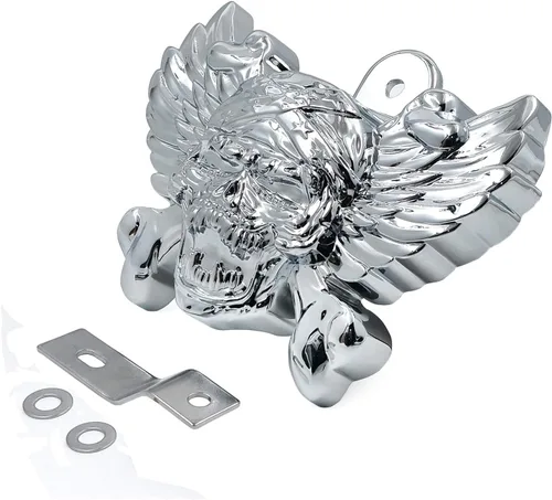 Vista 3 de MT246-010 - Cubierta de cuerno de hueso con calavera cromada compatible con Harley 1992-2005 2006 2007 2008 2009 2010 2011 2012 2013 2014 2015