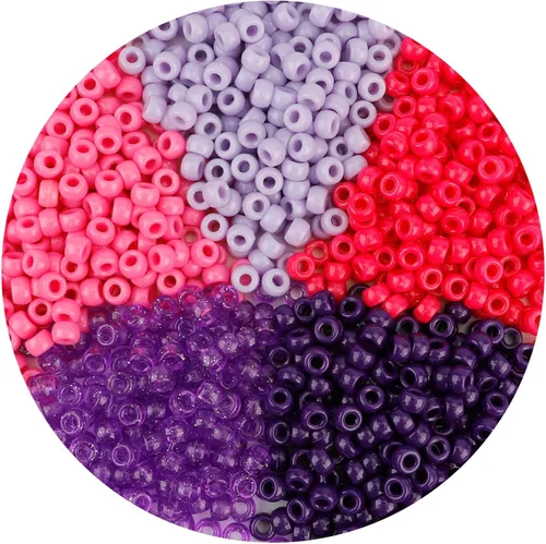 Vista 42 de Cuentas de poni, 4000 unidades, cuentas para pulseras, cuentas para el cabello, cuentas para hacer joyas, cuentas de plástico para manualidades