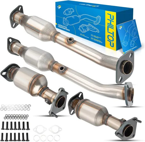 Vista 51 de PHILTOP Convertidor Catalítico de Ajuste Directo para Murano 2009 2010 2011 2012 2013 2014 3.5L, Cáscara de Acero Inoxidable Aluminio 203-1010