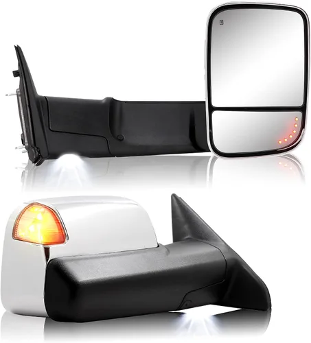 Vista 9 de Sanooer - Espejos de remolque para Dodge Ram 1500 y 2500 3500 negro PX8 09-18