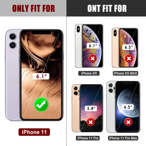 Vista 2 de Mitywah Funda impermeable para iPhone 11, resistente y duradera, de metal, protección de pantalla integrada, impermeable, a prueba de golpes, a Negro