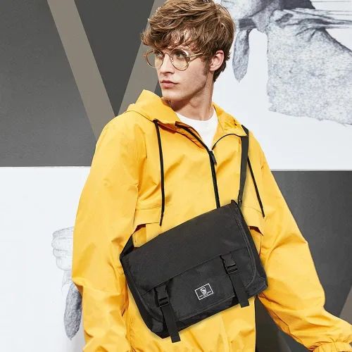 Vista 8 de OIWAS clásico bolso de mensajero para hombres - 14 pulgadas escuela Satchel Bolsas para niños portátil hombro ocio Crossbody hombres mujeres librero