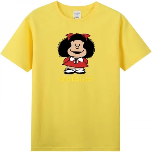 Vista 3 de Camiseta de manga corta Hello Mafalda para mujer adulta Negro