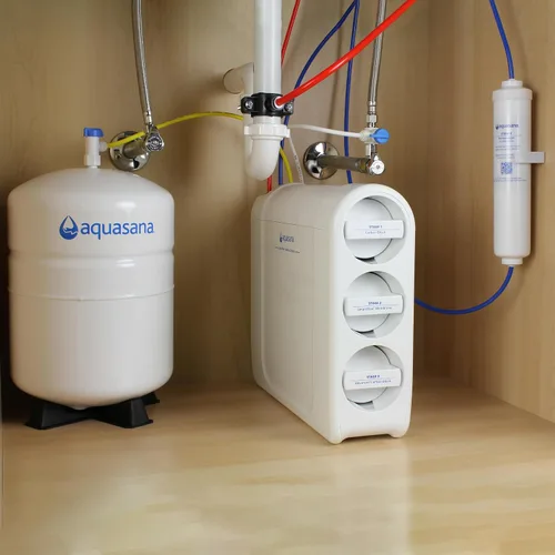 Vista 5 de Aquasana Sistema de filtro de agua de ósmosis inversa SmartFlow™ - El RO bajo mostrador de alta eficiencia elimina hasta el 99.99% de 90