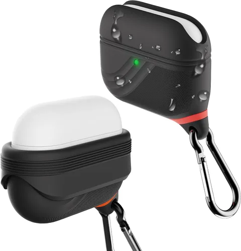 Vista 11 de HALLEAST Funda impermeable para AirPods Pro 3, LED frontal visible y compatible con carga inalámbrica, funda protectora de silicona compatible