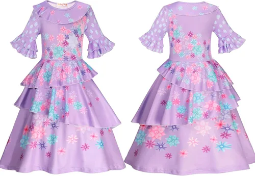 Vista 2 de Kidswant Girls Princess Dress up Costume Cosplay Fancy Party Luxury Dress with Accessories 2-12 T
