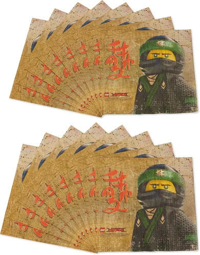 Vista 3 de American Greetings Lego Ninjago - Servilletas de papel para fiestas, 16