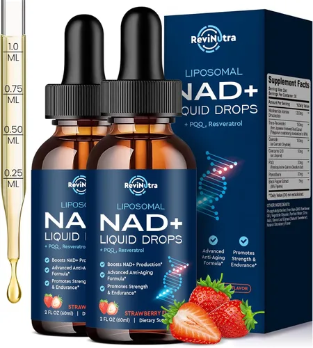 Vista 11 de Suplemento liposomal NAD – 1200 mg NAD+ gotas líquidas para mujeres y hombres, NAD+ con resveratrol, PQQ, CoQ10, quercetina para antienvejecimiento