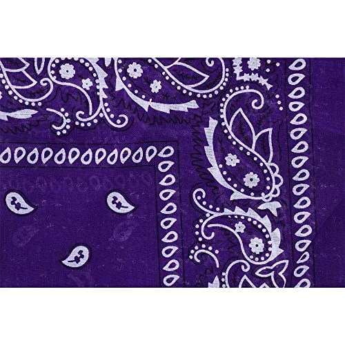 Vista 5 de OCD Bargain - Pañuelos versátiles de cachemira 100 % algodón, para diadema, banda para el cabello, pañuelo, accesorios en (paquete de 5) (morado)