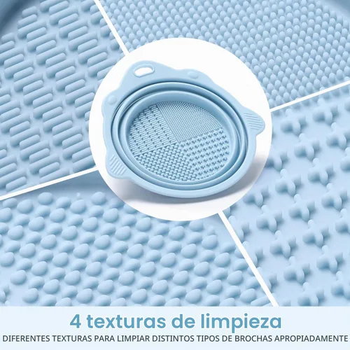 Vista 3 de Cuenco Limpiador de Brochas de Maquillaje Plegable de Silicona - Etercycle Herramienta de Limpieza Portátil para Brochas, Borlas de Polvo y Esponjas