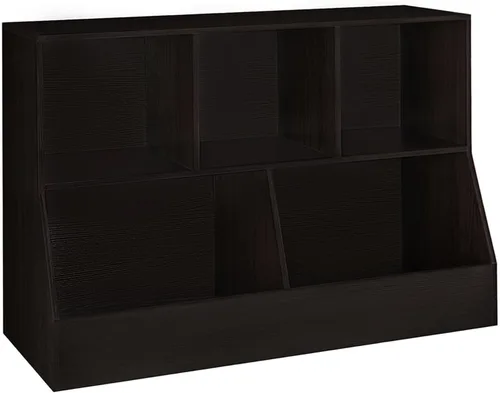 Vista 11 de DINZI LVJ Organizador de almacenamiento para juguetes, estantería para niños, gabinete de almacenamiento de juguetes de madera, estantería