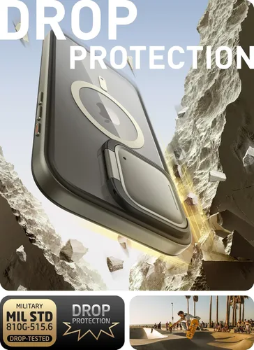 Vista 7 de i-Blason Funda magnética para iPhone 15 Pro Max con soporte para cámara compatible con MagSafe Protección de grado militar Funda transparente