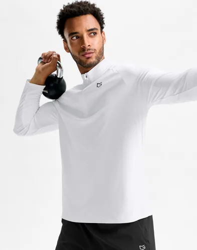 Vista 3 de G Gradual Camisetas deportivas de manga larga con cremallera de un cuarto Blanco