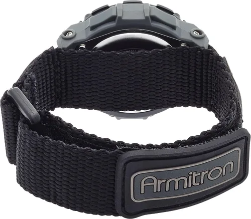 Vista 2 de Armitron Sport Reloj unisex 408291BLK con cronógrafo digital acentuado gris con correa de nailon negro Negro - Cronógrafo digital