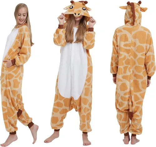 Vista 2 de SimZoo Adult Animal Onesie Pajamas, Men and Women's Animal Cosplay Costume Sleepwear, One-Piece Unisex Homewear