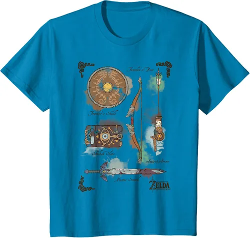 Vista 6 de Zelda Breath of The Wild Link Inventory - Camiseta gráfica Gris Oscuro