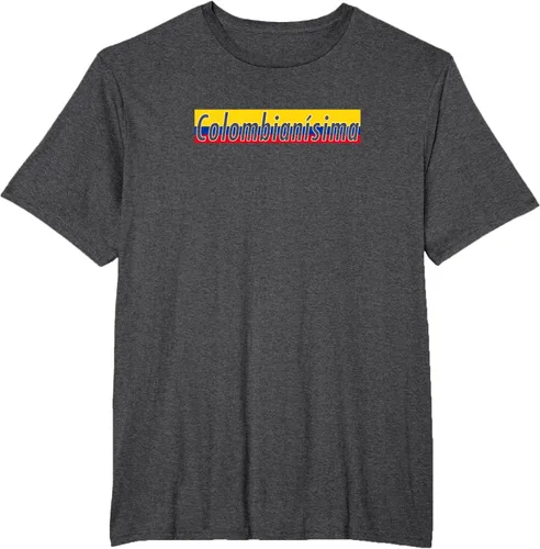 Vista 18 de Camisas Colombianisima Colombia para mujer Bandera de Colombia, Negro, S
