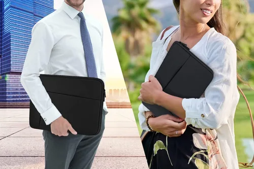 Vista 7 de Funda para portátil de 13-13.3 pulgadas, bolsa protectora para transporte de portátil, bolso para computadora compatible con MacBook Pro de 14 Negro