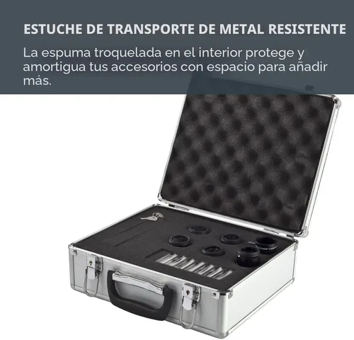 Vista 6 de Kit de accesorios Celestron con cinco oculares Plossl de 1.25", lente Barlow 2X y juego de filtros