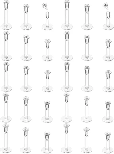 Vista 5 de 16G 18G 20G Pendientes de plástico transparentes, tachuelas de nariz, retenedor de piercing para cirugía, deporte, trabajo, labio, labret, Medusa