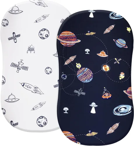 Vista 15 de PHF Juego de sábanas de moisés suave, paquete de 2 sábanas sedosas, cómodas y transpirables para bebés niños y niñas, ajuste universal para la Castle