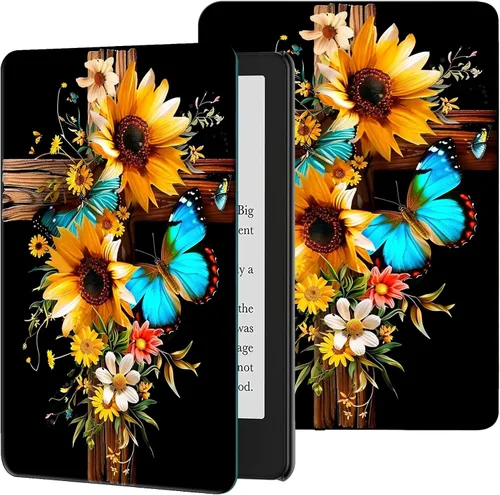Vista 36 de Funda para Kindle de 6 pulgadas (11.ª generación, versión 2024/2022) delgada de piel sintética, ajustable, multiángulo, Smart Shell con función