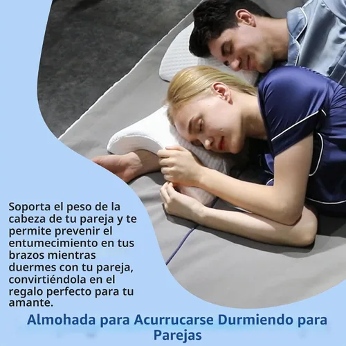 Vista 3 de Almohada para dormir para parejas, almohada arqueada de espuma viscoelástica en forma de U con agujero de brazo, proporciona comodidad y apoyo