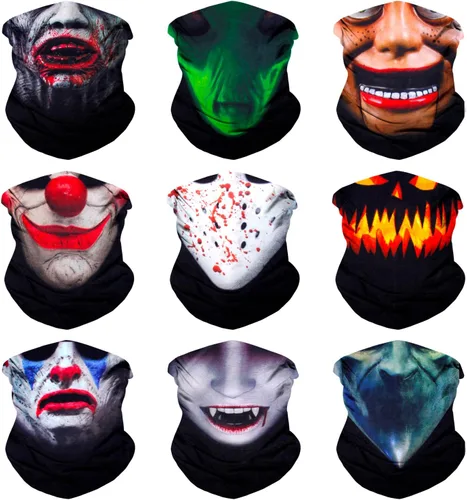 Vista 2 de SoJourner Bags Neck Gaiter Face Mask Bandana (9 Pack) - Neck Gators Face Coverings for Men & Women I Neck Gator Masks