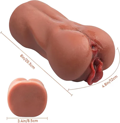 Vista 5 de Juguetes sexuales para hombres, masturbadores masculinos, juguetes realistas para adultos, muñeca sexual 3D realista 2 en 1 con vagina y anal, coño