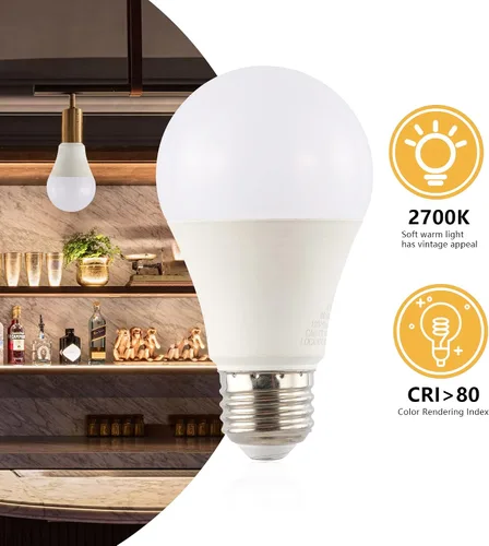 Vista 2 de JONATHAN Y Bombillas LED blancas de 4.3 pulgadas de 9 W, base E26 de 2700 K blanco cálido, bombillas de repuesto de 805 lúmenes no regulables