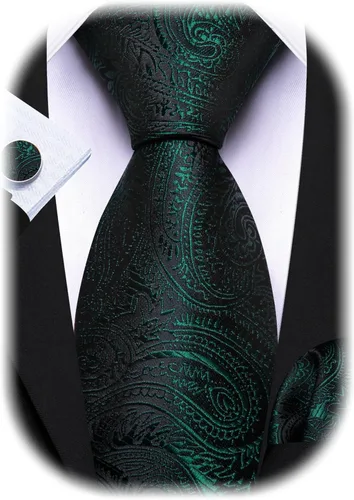 Vista 87 de Barry.Wang - Juego de corbata de seda para hombre, diseño de cachemira, pañuelo y gemelos de bolsillo