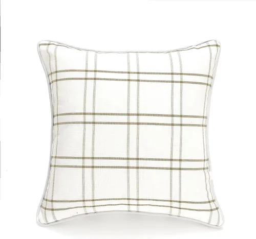 Vista 5 de Amzdecor Buffalo - Fundas de almohada a cuadros beige y blanco, 18 x 18 pulgadas, paquete de 2