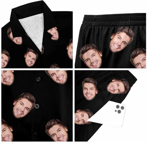 Vista 5 de M YESCUSTOM Divertido conjunto de pijama para mujer, pijamas personalizados, ropa de dormir, conjuntos de pijamas, regalos de fotos personalizados..