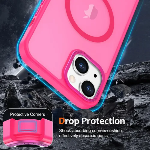 Vista 884 de Anuck - Funda magnética para iPhone 11 compatible con MagSafe, carcasa trasera mate translúcida dura, borde de TPU, delgada, resistente a impactos