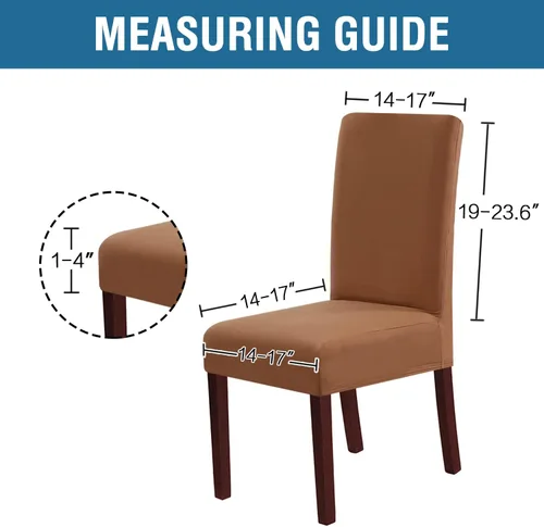 Vista 2 de H.VERSAILTEX Juego de 4 fundas 100% impermeables para sillas de comedor, fundas elásticas para sillas de comedor, fundas protectoras para sillas