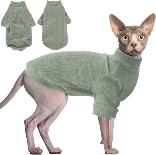 Vista 8 de Idepet Sphynx Suéter Camisa para Gatos sin Pelo Gatitos Ropa Suave para Cachorros Pullover Pijamas Lindas para Gatos Mono de Algodón Vestimenta