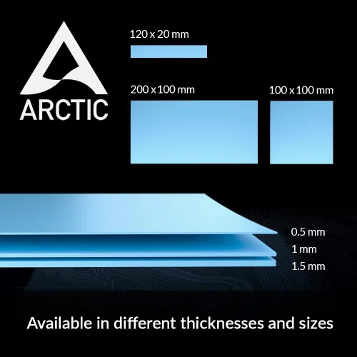 Vista 6 de ARCTIC TP-3: Almohadilla térmica de rendimiento premium, 100 x 100 x 0,5 mm (Apilable hasta 2,0 mm sin pérdida de rendimiento), 1 pieza - Alto