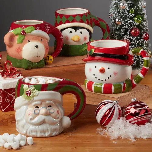 Vista 6 de Certified International Holiday 4 Pc. Juego de tazas, 18 onzas, multicolor