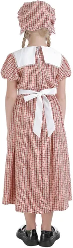 Vista 3 de Nuoqi Vestidos de pionera para niñas, disfraz colonial de Laura Ingalls Wilder