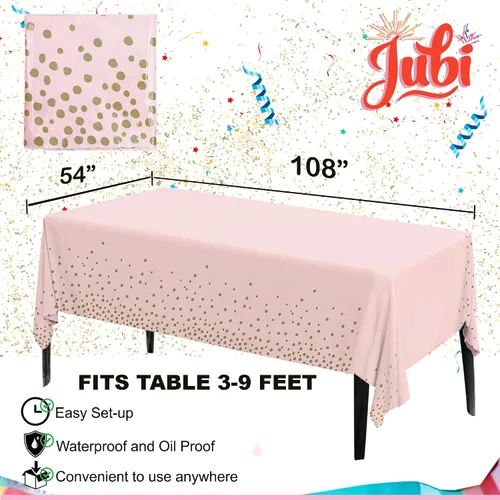 Vista 5 de 211 servilletas de oro rosa, suministros de fiesta para 30 invitados, platos desechables de papel, postres, servilletas, vasos, cubiertos y mantel