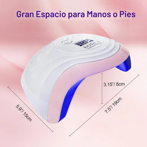 Vista 5 de eodci Lámpara de uñas LED UV de 168 W, luz UV para secador de uñas de gel, lámpara de curado de esmalte de uñas, sensor automático, luz profesional